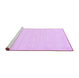 Sideview of Machine Washable Solid Purple Modern Area Rugs, wshcon178pur