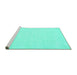 Sideview of Machine Washable Solid Turquoise Modern Area Rugs, wshcon178turq