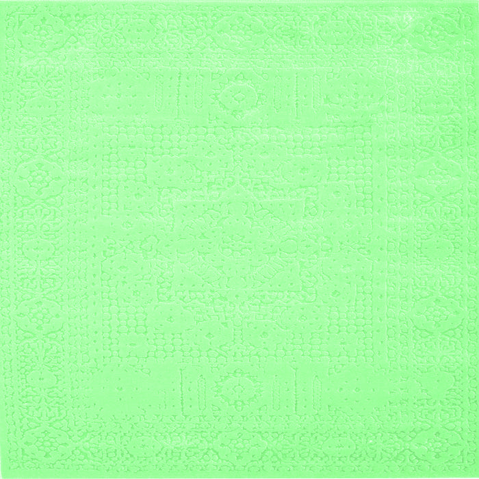 Square Machine Washable Solid Emerald Green Modern Area Rugs, wshcon178emgrn