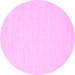 Round Solid Pink Modern Rug, con178pnk