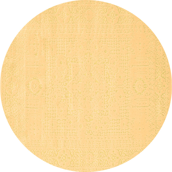 Round Machine Washable Solid Brown Modern Rug, wshcon178brn