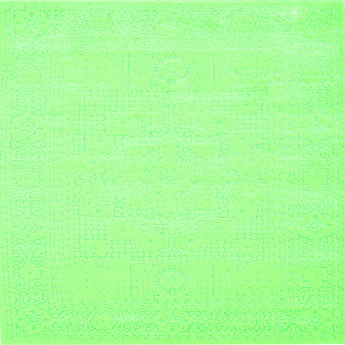 Round Machine Washable Solid Green Modern Area Rugs, wshcon178grn