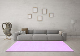 Machine Washable Solid Purple Modern Area Rugs in a Living Room, wshcon178pur