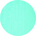 Round Solid Turquoise Modern Rug, con178turq