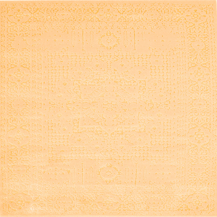 Round Machine Washable Solid Orange Modern Area Rugs, wshcon178org