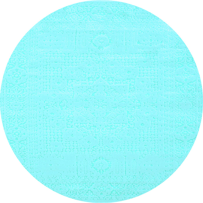 Round Solid Light Blue Modern Rug, con178lblu