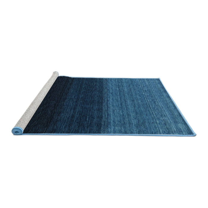 Serging Thickness of Machine Washable Contemporary Night Blue Rug, wshcon1790