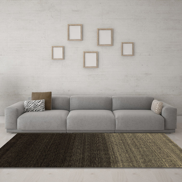Machine Washable Abstract Brown Contemporary Rug in a Living Room,, wshcon1790brn