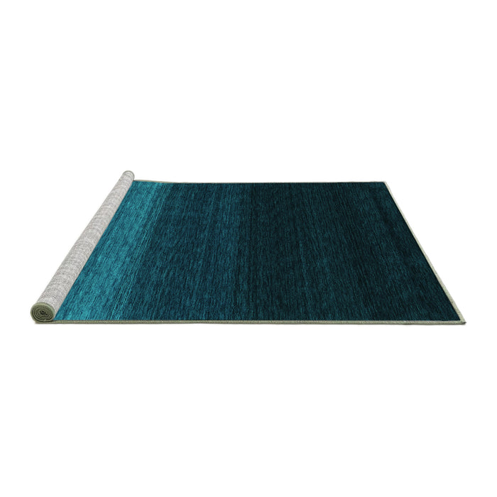 Sideview of Machine Washable Abstract Turquoise Contemporary Area Rugs, wshcon1790turq