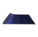 Sideview of Abstract Blue Contemporary Rug, con1790blu