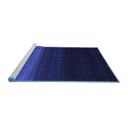 Sideview of Machine Washable Abstract Blue Contemporary Rug, wshcon1790blu