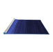 Sideview of Machine Washable Abstract Blue Contemporary Rug, wshcon1790blu