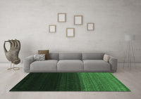Machine Washable Abstract Emerald Green Contemporary Rug, wshcon1790emgrn
