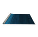 Sideview of Machine Washable Abstract Light Blue Contemporary Rug, wshcon1790lblu