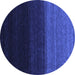 Round Abstract Blue Contemporary Rug, con1790blu