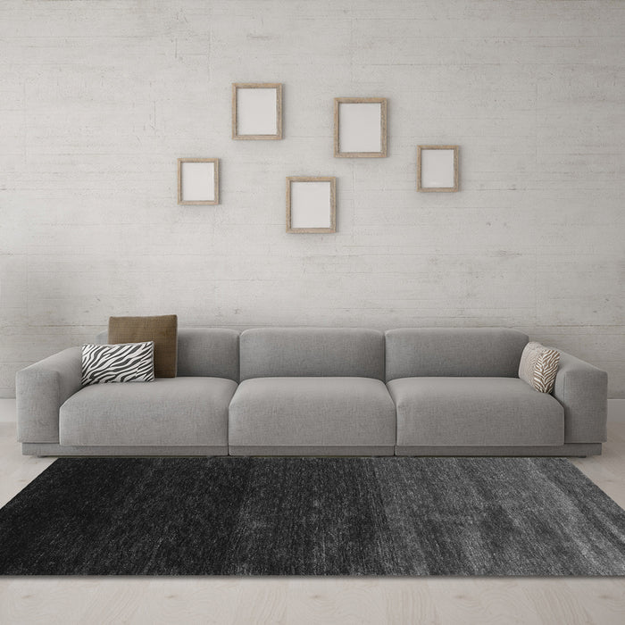Machine Washable Abstract Gray Contemporary Rug in a Living Room,, wshcon1791gry