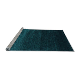 Sideview of Machine Washable Abstract Light Blue Contemporary Rug, wshcon1791lblu