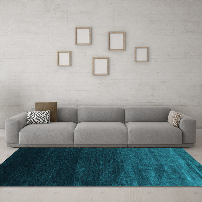 Machine Washable Abstract Light Blue Contemporary Rug in a Living Room, wshcon1791lblu