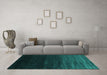 Machine Washable Abstract Turquoise Contemporary Area Rugs in a Living Room,, wshcon1791turq