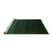 Sideview of Machine Washable Abstract Emerald Green Contemporary Area Rugs, wshcon1791emgrn