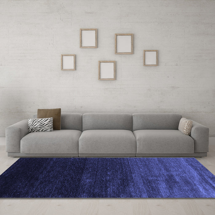 Machine Washable Abstract Blue Contemporary Rug in a Living Room, wshcon1791blu