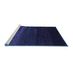 Sideview of Machine Washable Abstract Blue Contemporary Rug, wshcon1791blu