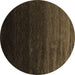 Round Abstract Brown Contemporary Rug, con1791brn