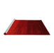 Serging Thickness of Machine Washable Contemporary Red Rug, wshcon1792