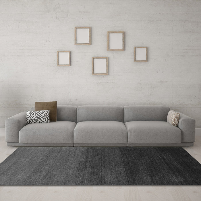 Machine Washable Abstract Gray Contemporary Rug in a Living Room,, wshcon1792gry