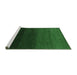 Sideview of Machine Washable Abstract Emerald Green Contemporary Area Rugs, wshcon1792emgrn