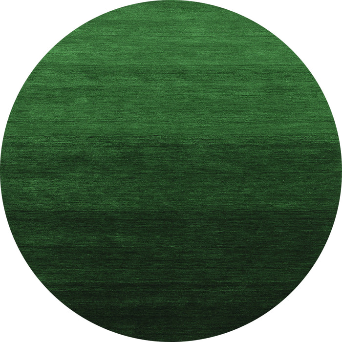 Round Abstract Emerald Green Contemporary Rug, con1792emgrn