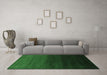 Machine Washable Abstract Emerald Green Contemporary Area Rugs in a Living Room,, wshcon1792emgrn