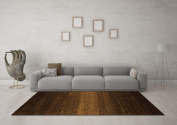 Machine Washable Abstract Orange Contemporary Area Rugs in a Living Room, wshcon1793org