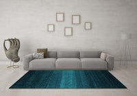 Machine Washable Abstract Light Blue Contemporary Rug, wshcon1793lblu