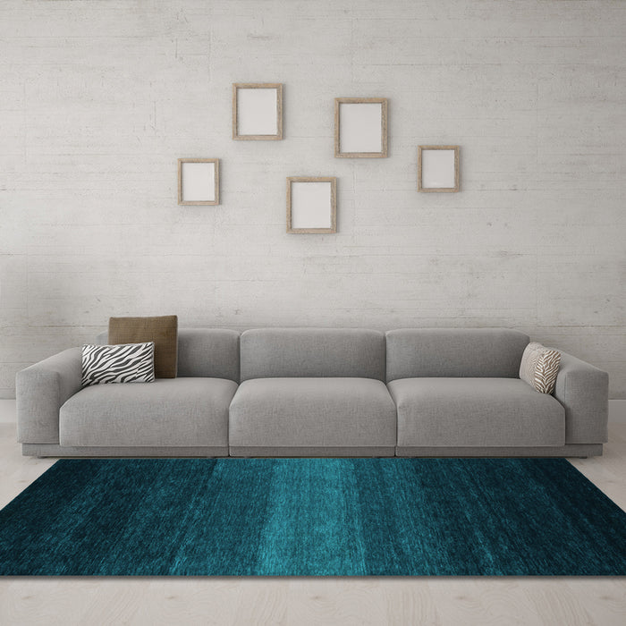 Machine Washable Abstract Light Blue Contemporary Rug in a Living Room, wshcon1793lblu