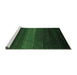 Sideview of Machine Washable Abstract Emerald Green Contemporary Area Rugs, wshcon1793emgrn