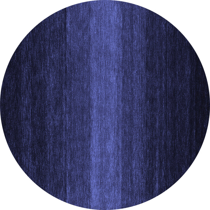Round Abstract Blue Contemporary Rug, con1793blu