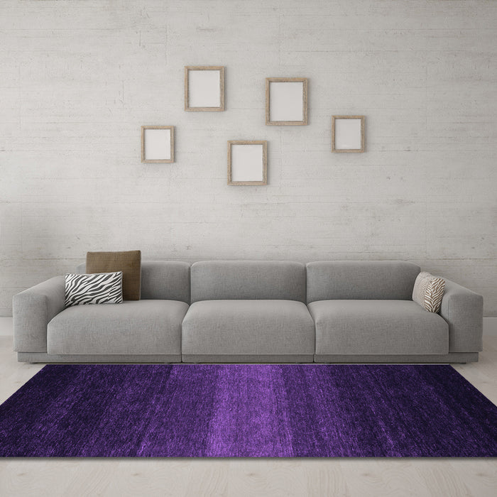 Machine Washable Abstract Purple Contemporary Area Rugs in a Living Room, wshcon1793pur