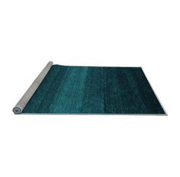 Sideview of Machine Washable Abstract Light Blue Contemporary Rug, wshcon1793lblu