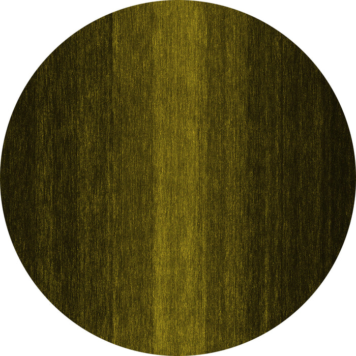 Round Abstract Yellow Contemporary Rug, con1793yw