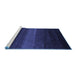 Sideview of Machine Washable Abstract Blue Contemporary Rug, wshcon1793blu