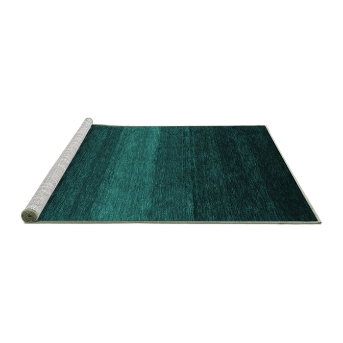 Sideview of Machine Washable Abstract Turquoise Contemporary Area Rugs, wshcon1793turq