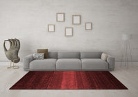 Machine Washable Abstract Red Contemporary Rug, wshcon1793red