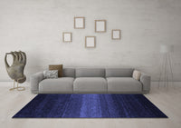 Machine Washable Abstract Blue Contemporary Rug, wshcon1793blu