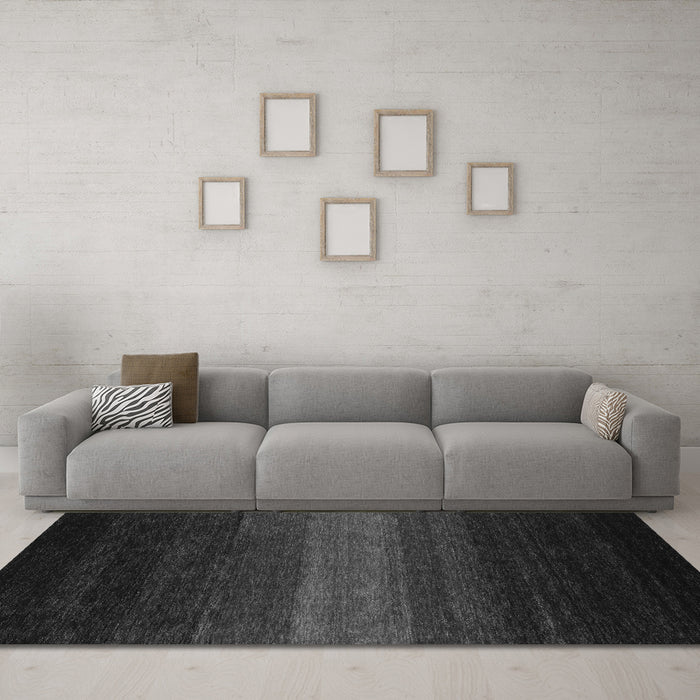 Machine Washable Abstract Gray Contemporary Rug in a Living Room,, wshcon1793gry