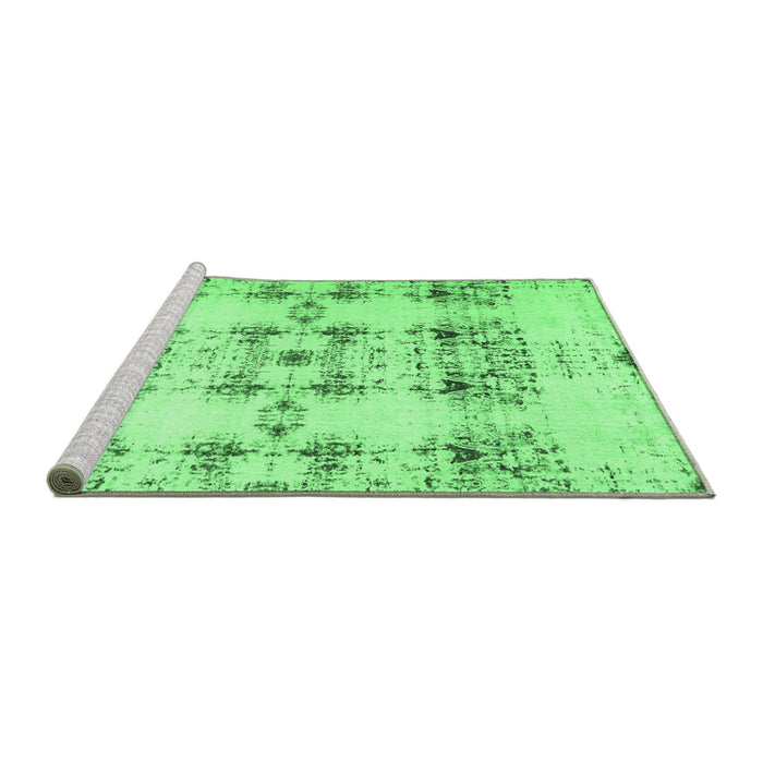 Sideview of Machine Washable Solid Emerald Green Modern Area Rugs, wshcon1794emgrn