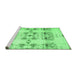 Sideview of Machine Washable Solid Emerald Green Modern Area Rugs, wshcon1794emgrn