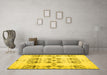 Machine Washable Solid Yellow Modern Rug in a Living Room, wshcon1794yw
