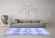 Machine Washable Solid Blue Modern Rug in a Living Room, wshcon1794blu