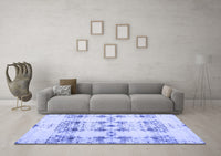 Machine Washable Solid Blue Modern Rug, wshcon1794blu